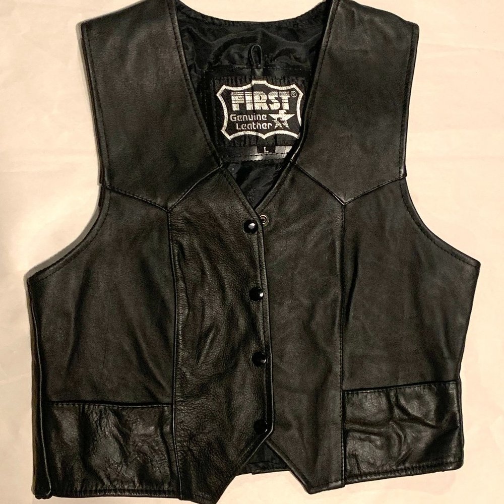 First Genuine Leather Vest Size Large
